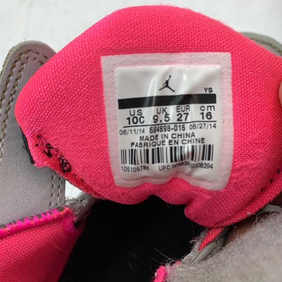 Jordan toddler 684898-016 size 10C pink gray shoe - Picture 8 of 8